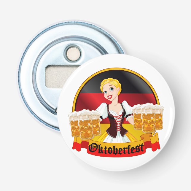 Oktoberfest German Bar Maid Bottle Opener (Front)