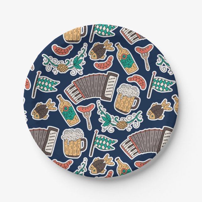 Oktoberfest German Beer Festival Paper Plate (Front)