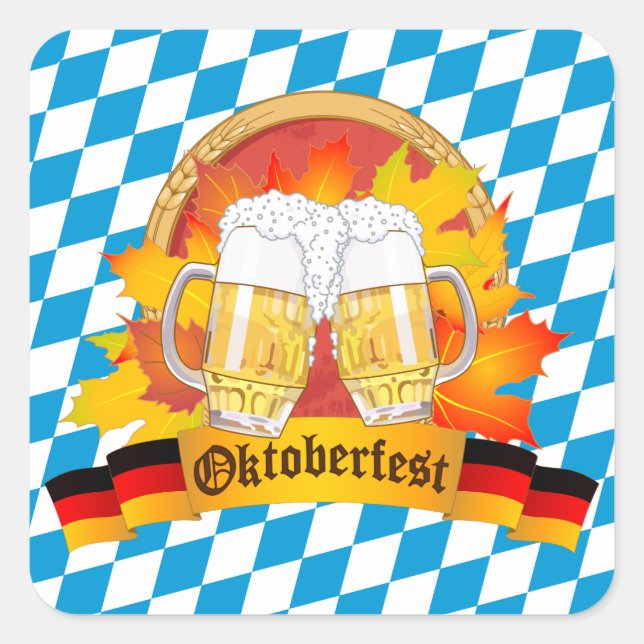 Oktoberfest German Beer Festival Square Sticker (Front)