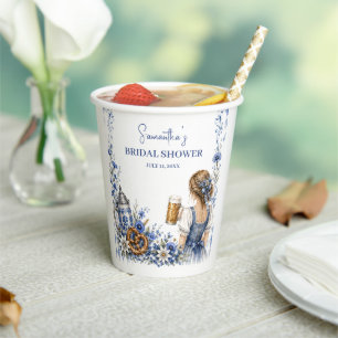 Oktoberfest German Beer Pretzel Bridal Shower Paper Cups