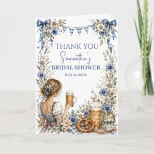 Oktoberfest German Beer Pretzel Bridal Shower Thank You Card