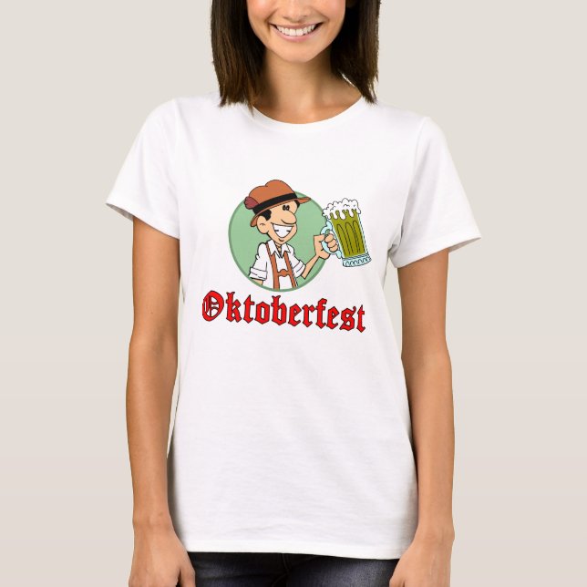Oktoberfest German Cartoon Guy T-Shirt (Front)