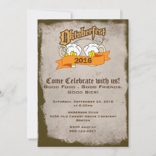 Oktoberfest German Festival Beer Steins Party Invitation