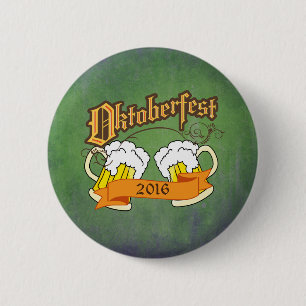 Oktoberfest German Festival Beer Steins Typography 6 Cm Round Badge