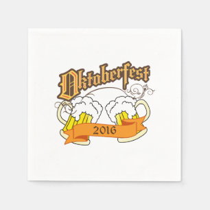 Oktoberfest German Festival Beer Steins Typography Napkin
