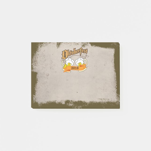 Oktoberfest German Festival Beer Steins Typography Post-it Notes (Front)