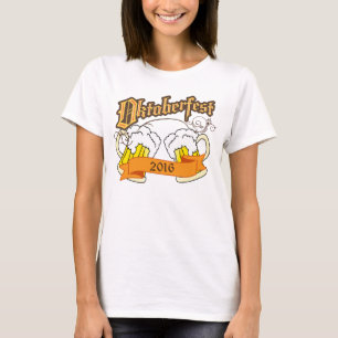 Oktoberfest German Festival Beer Steins Typography T-Shirt