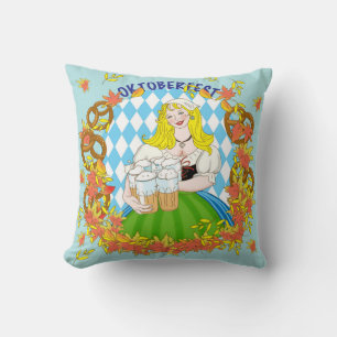 Oktoberfest , girl and beer cushion
