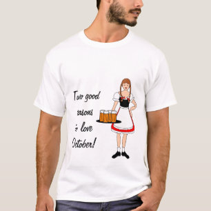 Oktoberfest Girl and Beer -- Customisable T-Shirt