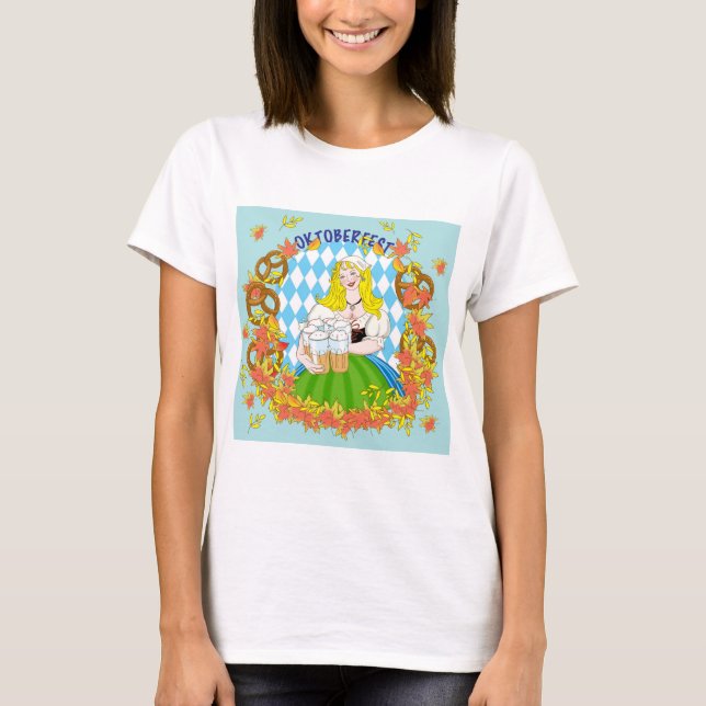 Oktoberfest , girl and beer T-Shirt (Front)