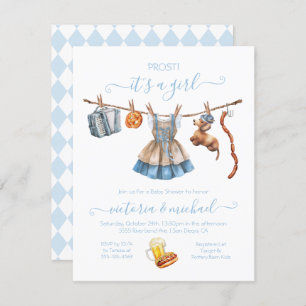 Oktoberfest Girl Baby Shower Clothesline Invitation
