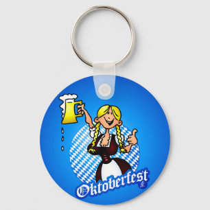 Oktoberfest - girl in a dirndl key ring