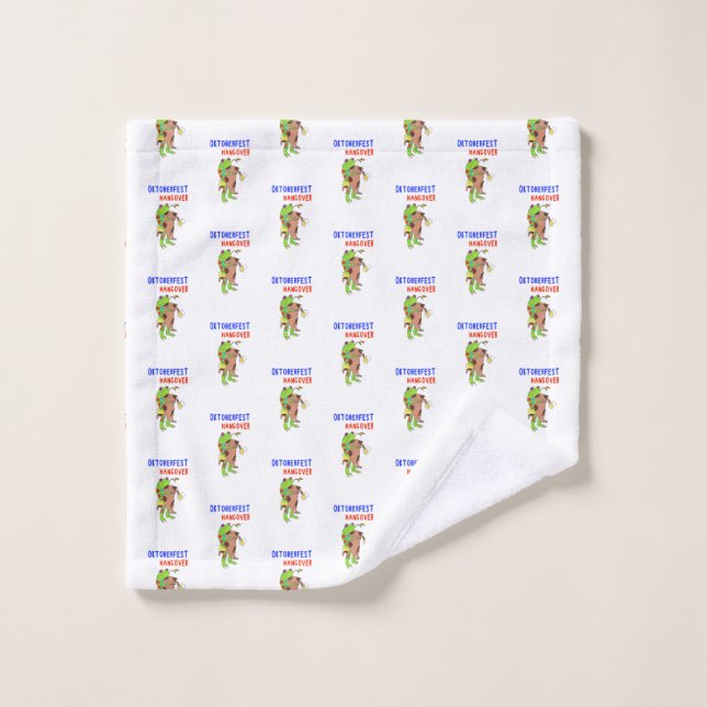 Oktoberfest Hangover Cat 16 Frog October Volksfest Wash Cloth (Wash Cloth)