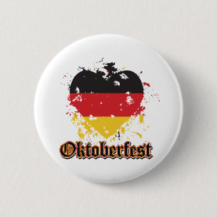 OKTOBERFEST-HEART 6 CM ROUND BADGE