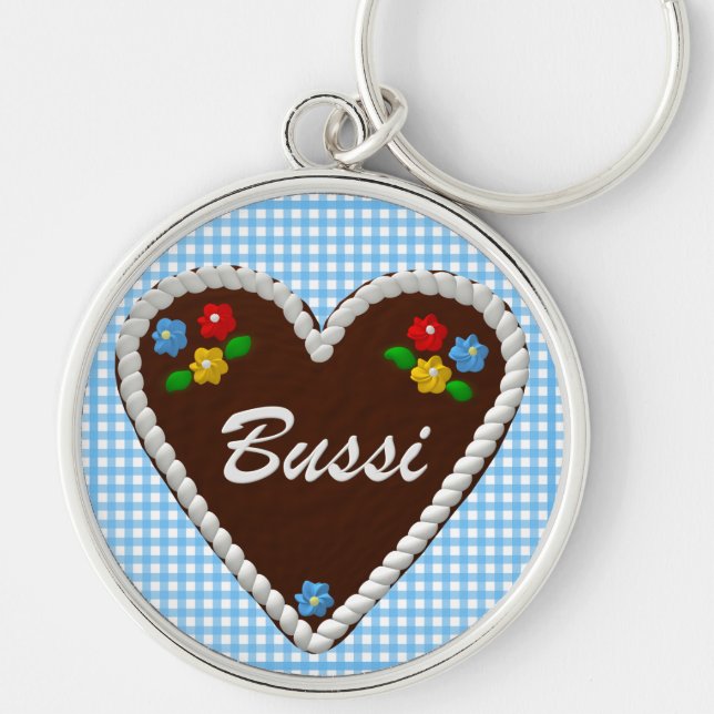 Oktoberfest Heart "Bussi" Key Ring (Front)
