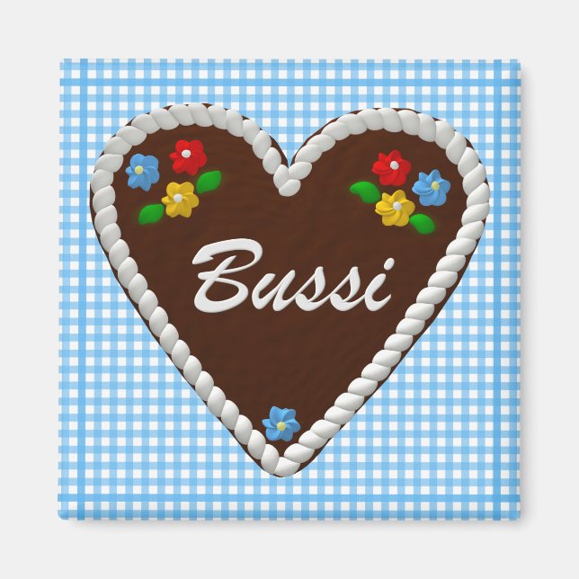 Oktoberfest Heart "Bussi" Magnet (Front)