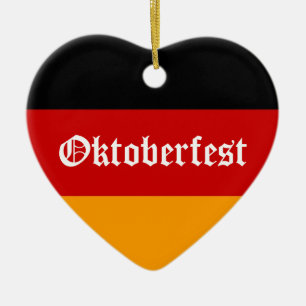 Oktoberfest Heart Ceramic Ornament