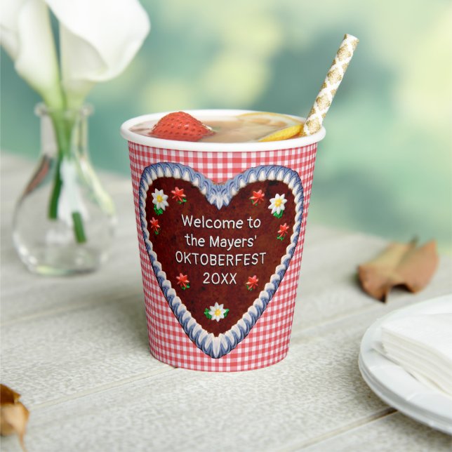 Oktoberfest Heart (customisable) Paper cup (Insitu)
