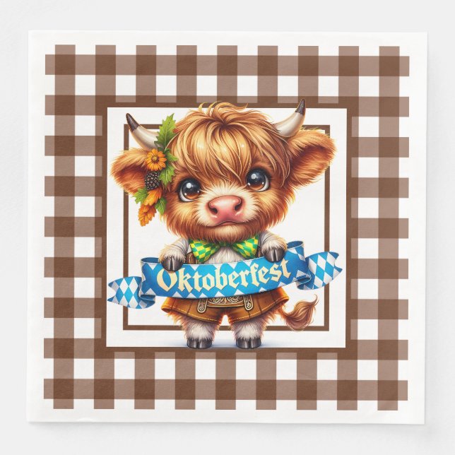 Oktoberfest Highland Cow  Napkin (Front)