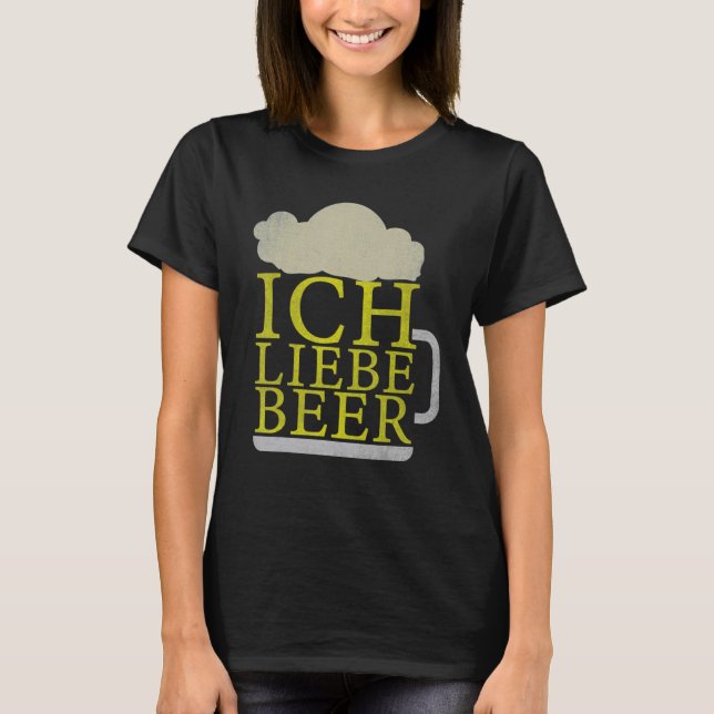 Oktoberfest Ich Love Beer Retro German Bavarian Fe T-Shirt (Front)
