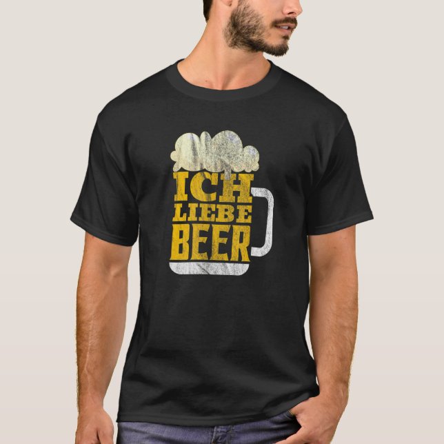 Oktoberfest Ich Love Beer Retro German Bavarian Fe T-Shirt (Front)
