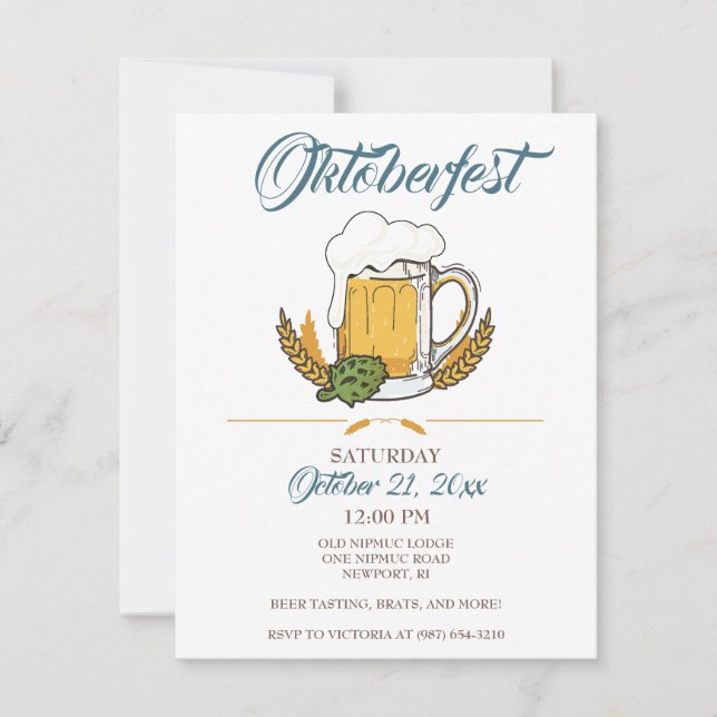 Oktoberfest Invitation, Beer Tasting Invite (Front)