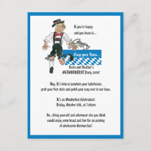 Oktoberfest Invitation Personalised Postcards