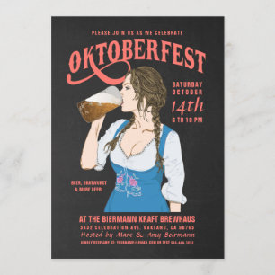 Oktoberfest Invitations Oktoberfest Girl