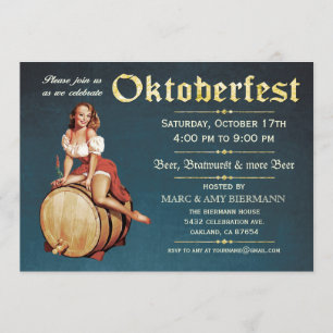 Oktoberfest Invitations (Vintage) v.2 (Blue)
