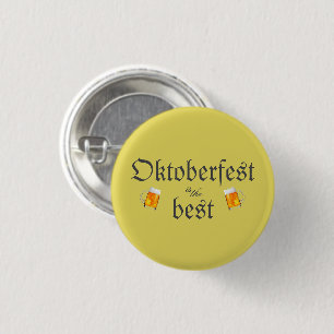 Oktoberfest is the Best Yellow Black Typography 3 Cm Round Badge