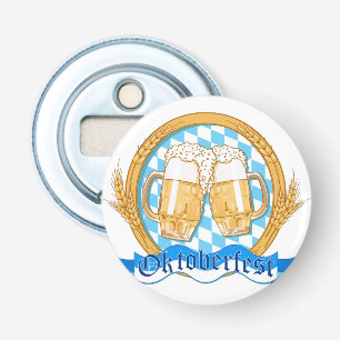 Oktoberfest Label Design With Beer Glasses Bottle Opener