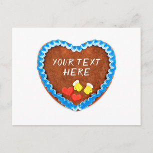 Oktoberfest Lebkuchen Herz mit Copy space Postcard