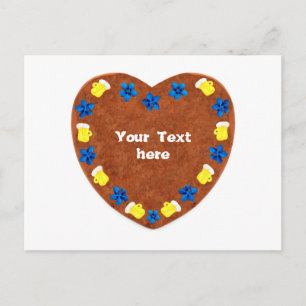 Oktoberfest Lebkuchen Herz mit Copy space Postcard