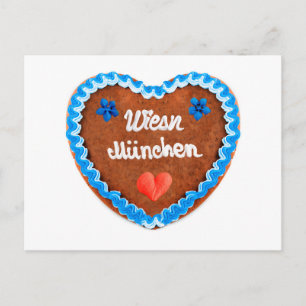 Oktoberfest Lebkuchenherz. Wiesn München. Postcard