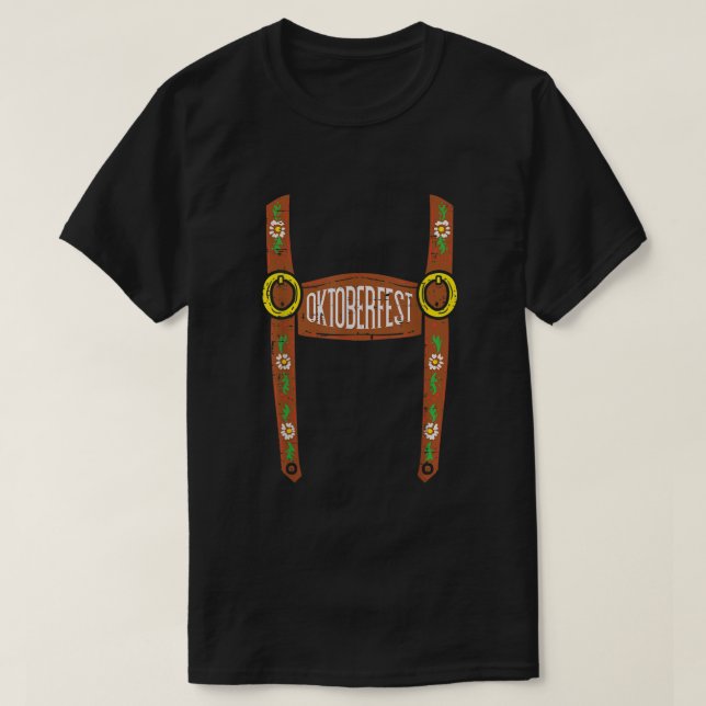 Oktoberfest Lederhosen Halloween Costume German Me T-Shirt (Design Front)