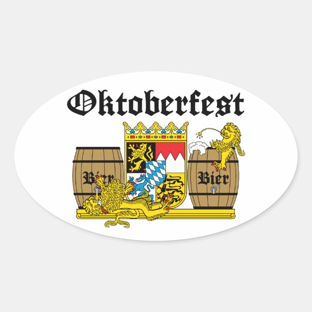 Oktoberfest - Leones borrachos Oval Sticker (Front)