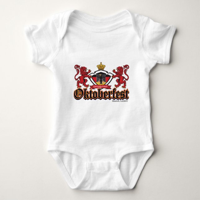 Oktoberfest Lions Baby Bodysuit (Front)
