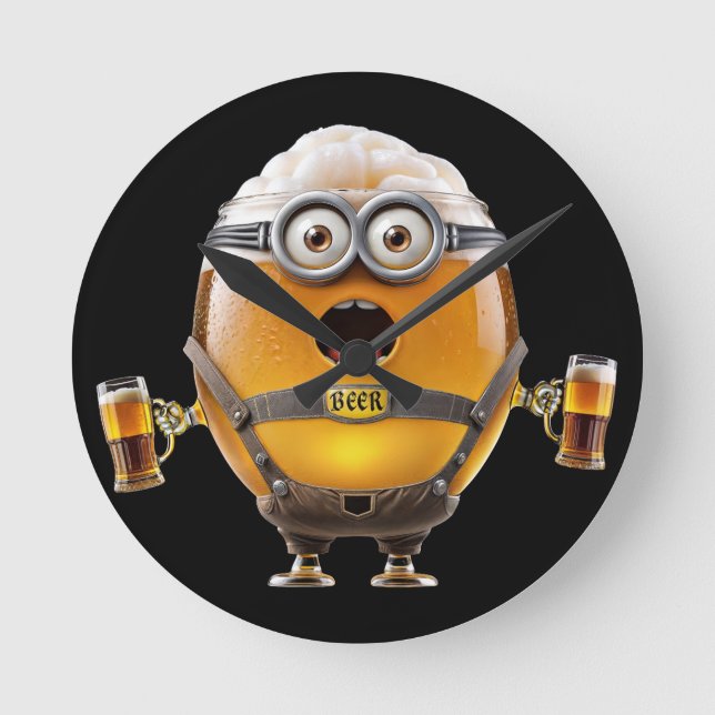 Oktoberfest Minion Round Clock (Front)