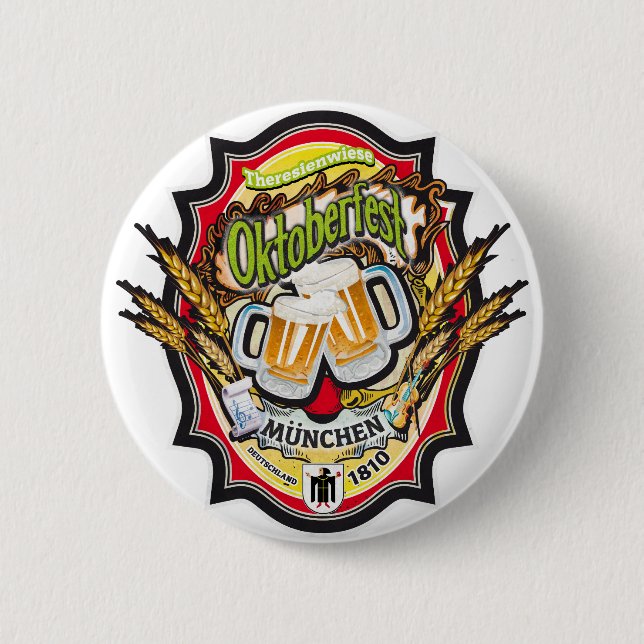 OKTOBERFEST MUNICH DEUTSCHLAND 6 CM ROUND BADGE (Front)