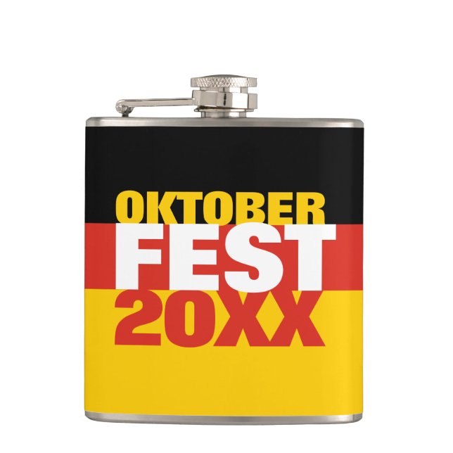 Oktoberfest Octoberfest German Flag Hip Flask (Front)