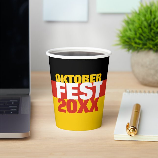 Oktoberfest Octoberfest German Flag Paper Cups (Insitu)