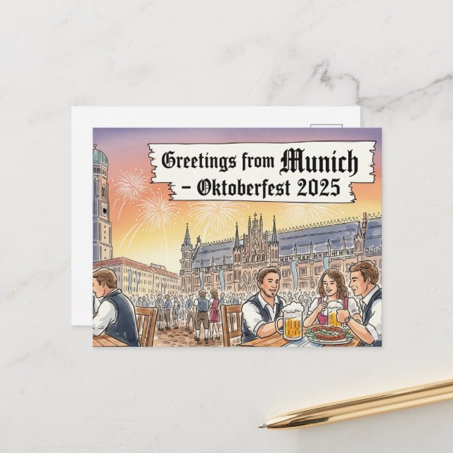 Oktoberfest Octoberfest Toast Postcard (Front/Back In Situ)