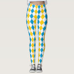 Oktoberfest Outfit Bayern Blue Yellow and White Leggings<br><div class="desc">Octoberfest leggings with diamond lozenge pattern in Bayern blue,  white and yellow. Perfect as part of your Oktoberfest outfit for work,  party or leisure.</div>