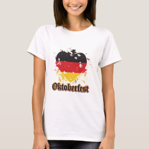 Oktoberfest Paint Splatter Heart T-Shirt