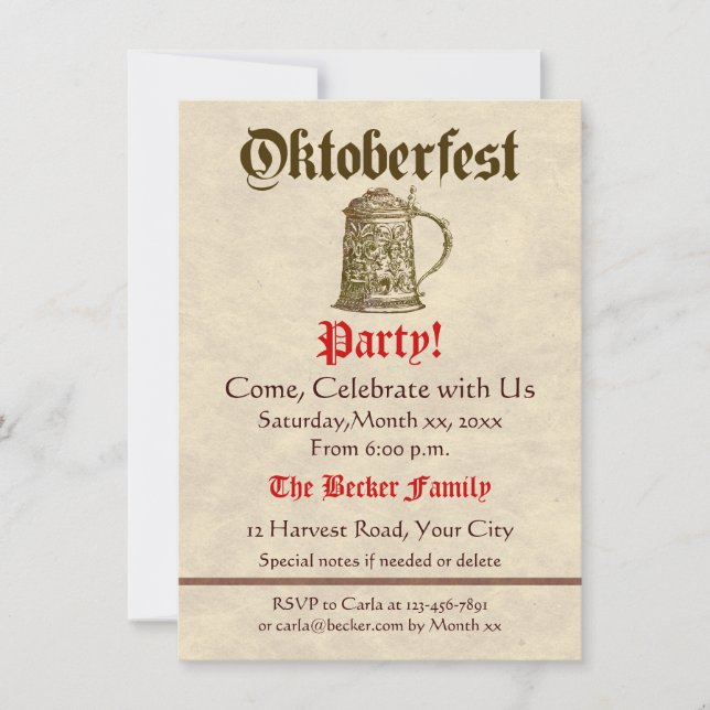 Oktoberfest Party Invitation (Front)