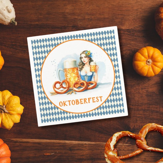 Oktoberfest Party With Beer And Pretzels ai  Napkin (Creator Uploaded)