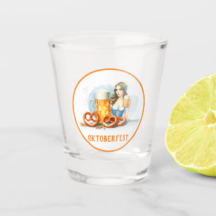 Oktoberfest Party With Beer And Pretzels ai Shot Glass