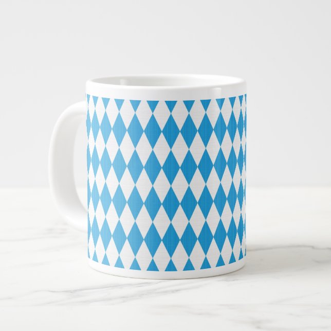 Oktoberfest pattern with fabric texture large coffee mug (Front Left)