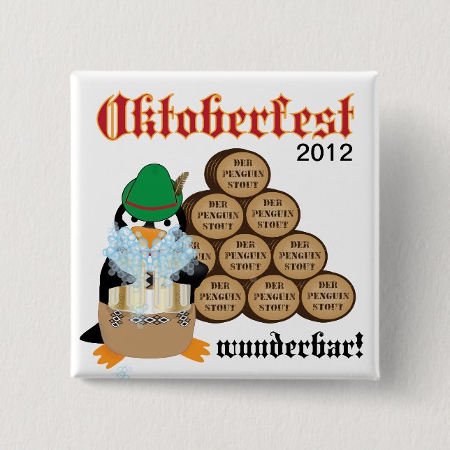 Oktoberfest Penguin Button (Front)
