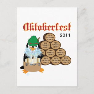 Oktoberfest Penguin Postcard